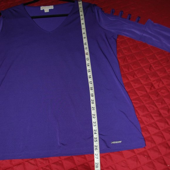 Michael Kors Purple Top with Ladderback Sleeves - XL - Picture 7 of 11